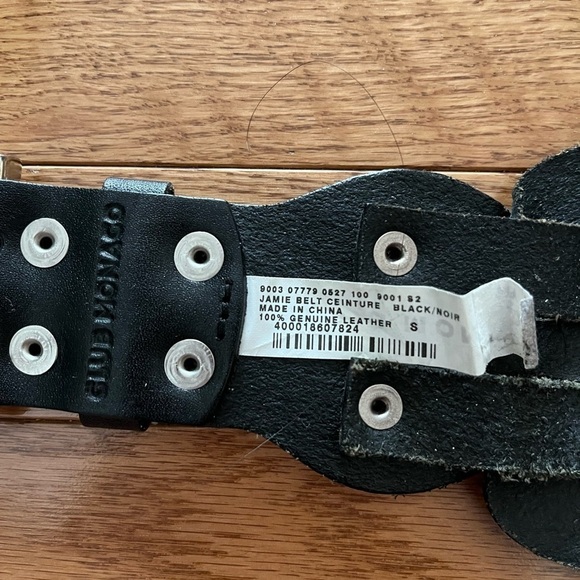 Club Monaco Black Woven Leather Wide  Belt with Silver Toned Buckle - Picture 6 of 11